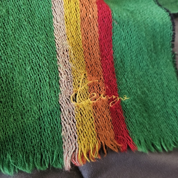 1980's Kenzo Multicolor Large Wool TribalScarf Iconic Piece